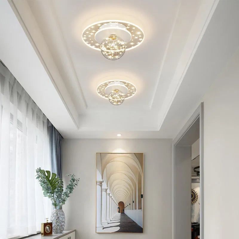 Modern simplicity LED ceiling lamp body in black, gold, or white finish for hallway and corridor installation with 220V support