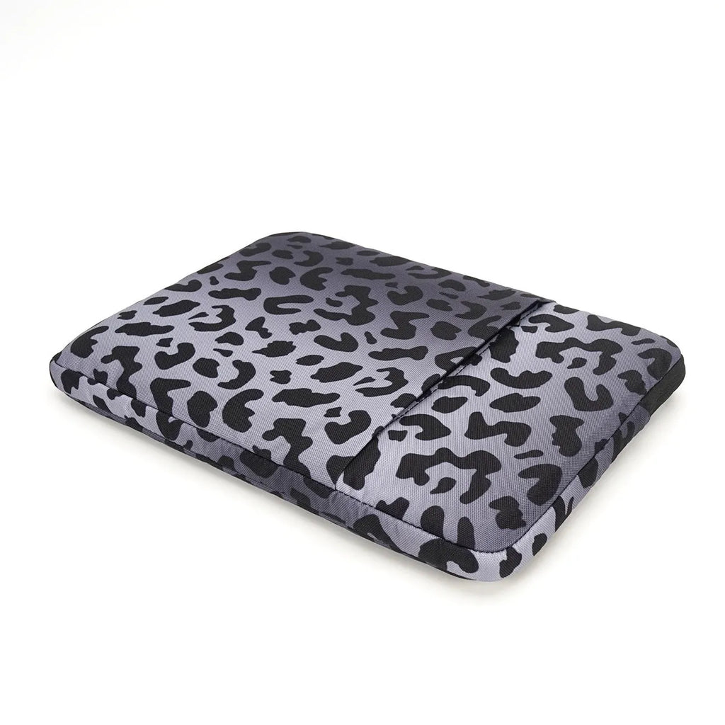 Leopard print laptop sleeve for 13-inch to 16-inch devices with anti-shock waterproof protection