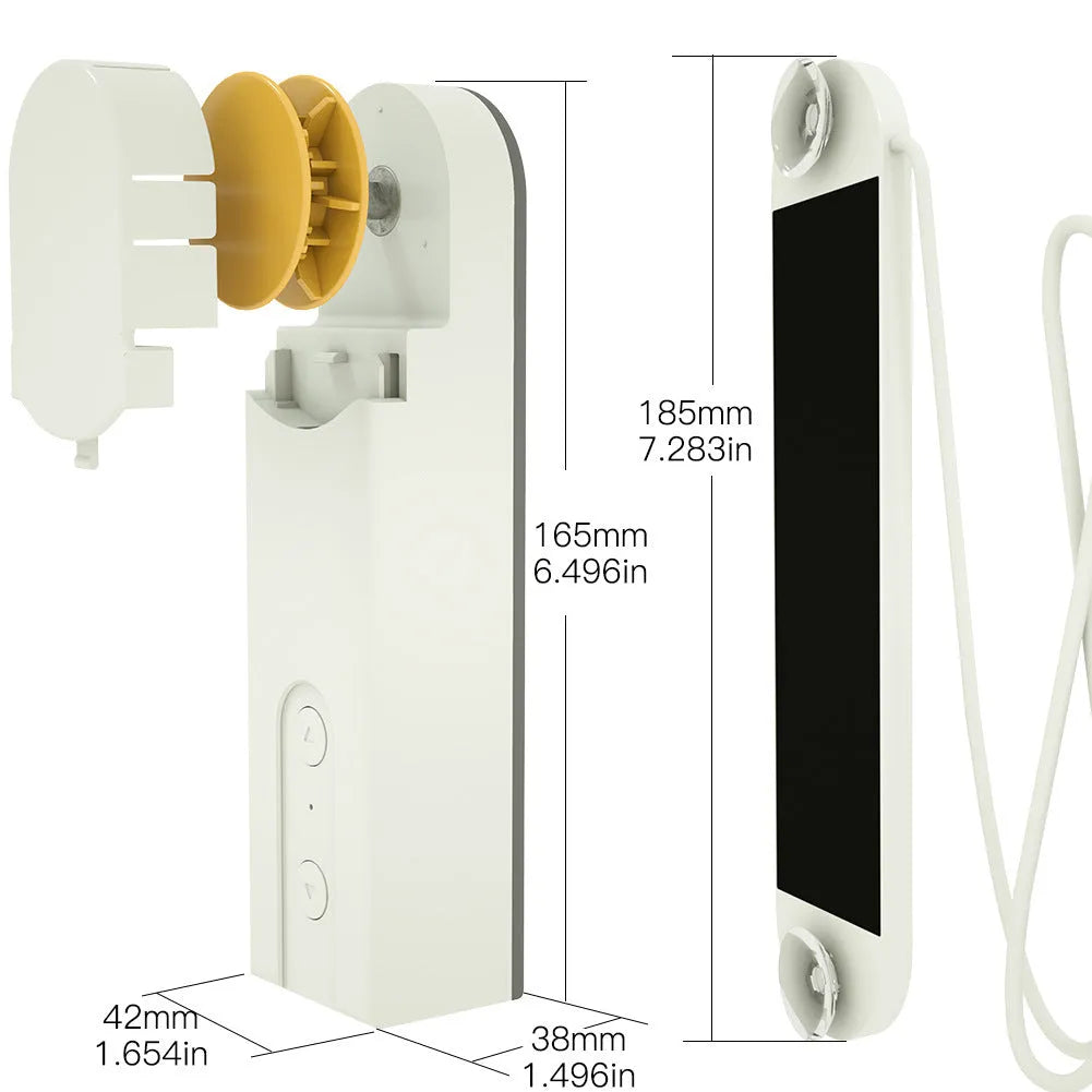 Smart curtain motor in white PC shell with Wi-Fi app control, timer switch, and choice of AU EU UK US plug versions