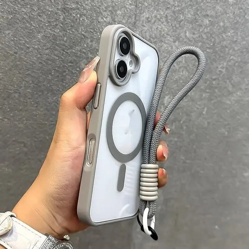 Skin-sensitive frosted magnetic phone case with all-inclusive lens cover for Apple iPhone