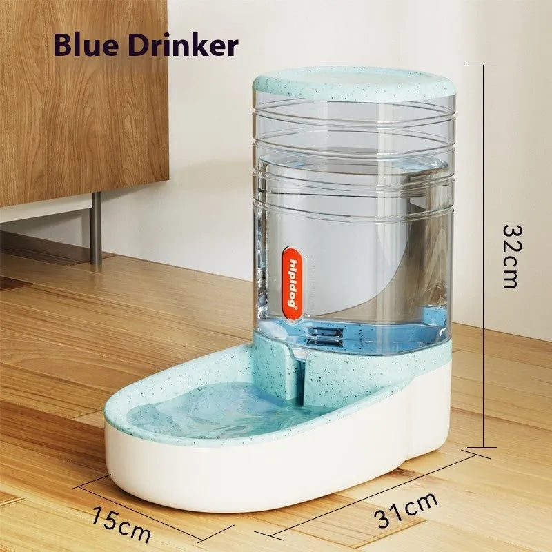 Automatic pet water fountain with 3.8 litre capacity in blue, green, grey, or pink colours for dogs and cats