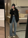 Korean style solid colour polyester blazer jacket with pockets and long sleeves