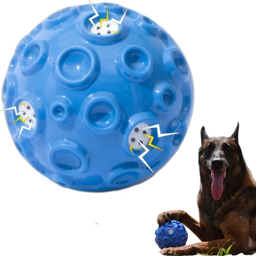 Coloured rubber dog ball with textured surface for aggressive chewers and teeth cleaning