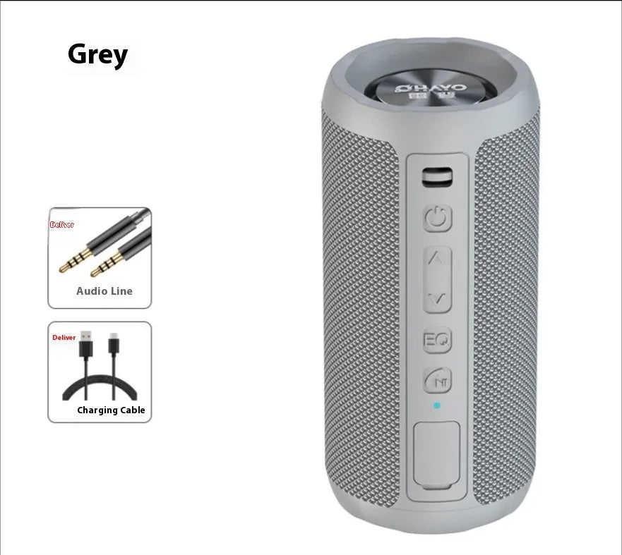Portable Bluetooth speaker in black standard edition with waterproof nylon net silicone shell and subwoofer