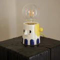 Handmade ceramic bedside lamp with ball headlight shade creative decoration