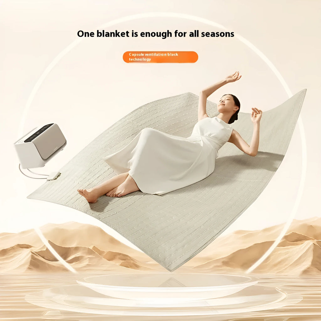 Aideng water electric blanket with smart controller in plush fabric and PVC construction