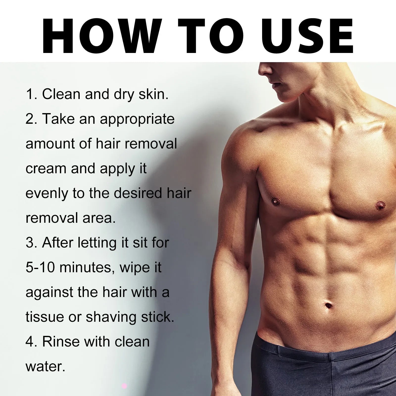 100ml tube of men's mild hair removal cream for beard, armpit, hand, and leg use.