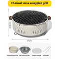 Portable indoor charcoal cooking stove with grill rack disk for baking and tea preparation