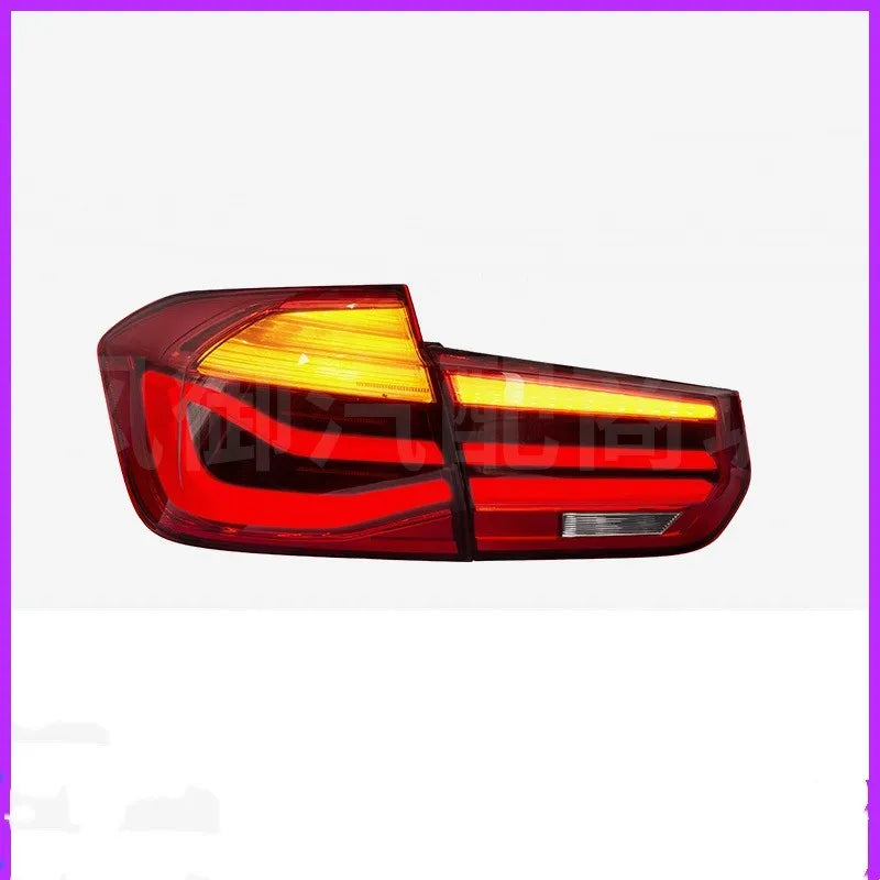 BMW 3 Series aftermarket tail light assembly with red lens and integrated streamer LED running light design.