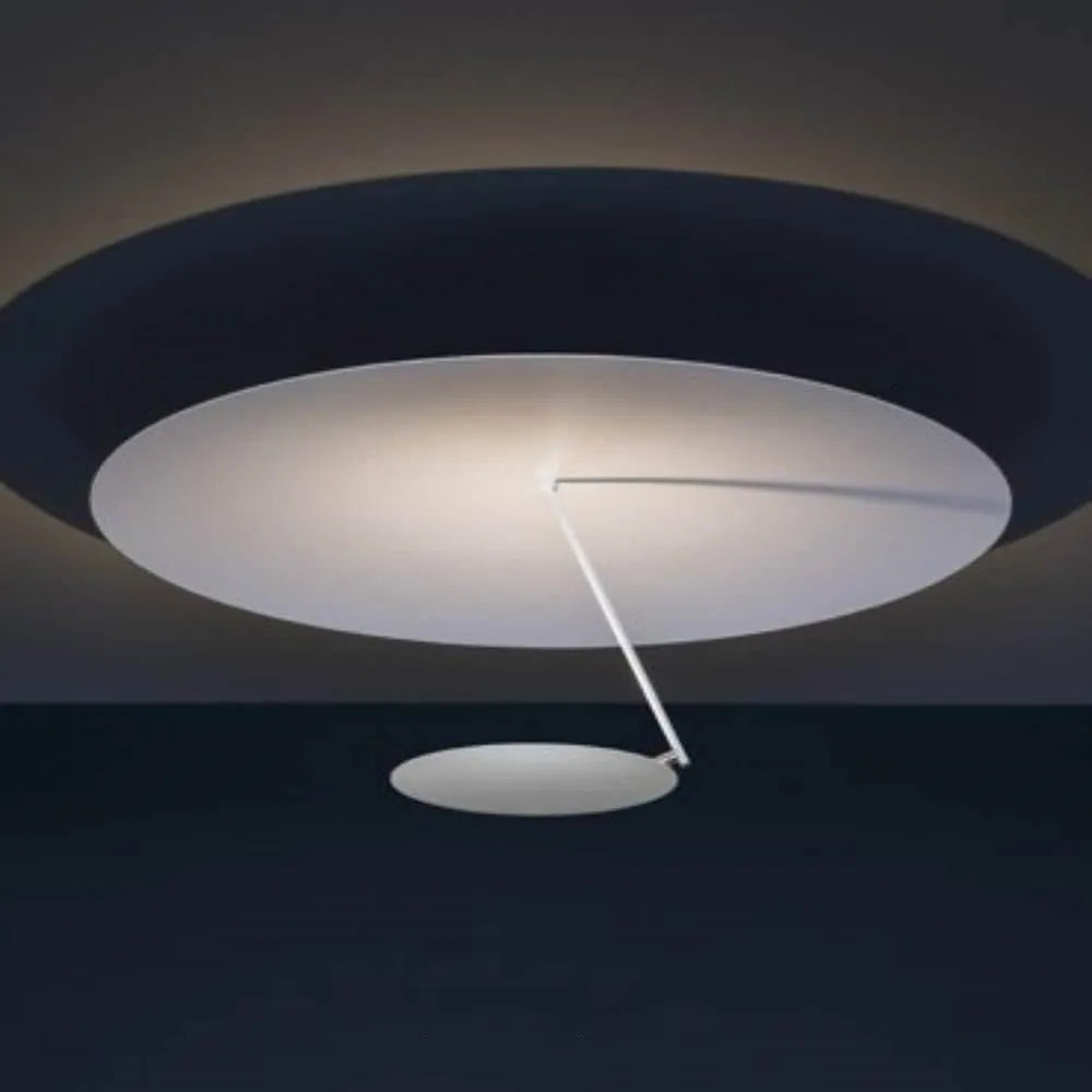 50cm iron ceiling lamp with LED warm light in all white or white gold finish