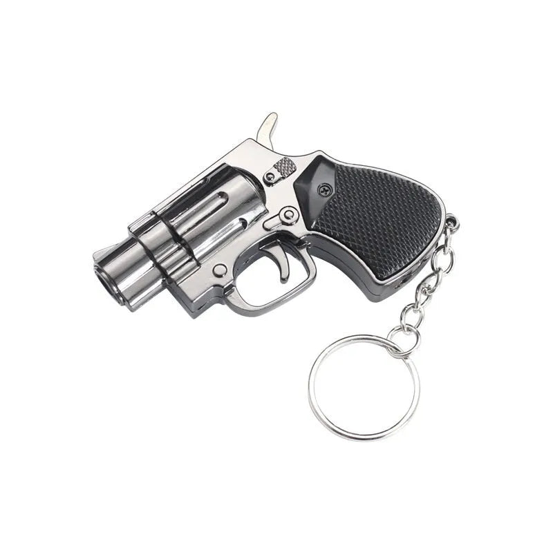 Metal keychain windproof toy lighter in four colours black bronze gold and red bronze