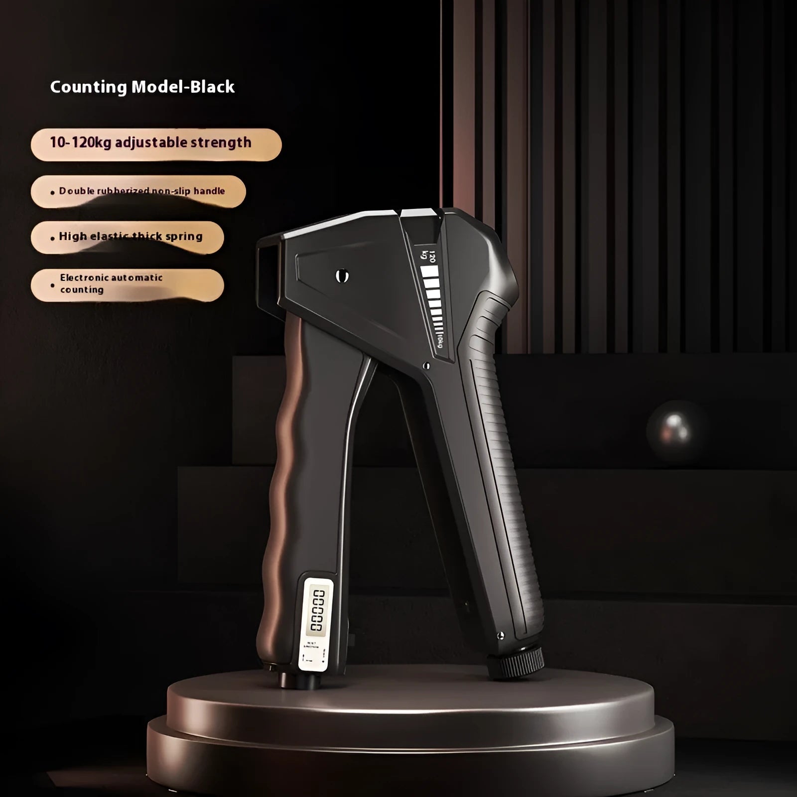 Adjustable hand gripper exercise equipment with spring mechanism and mechanical counter in multiple colour options