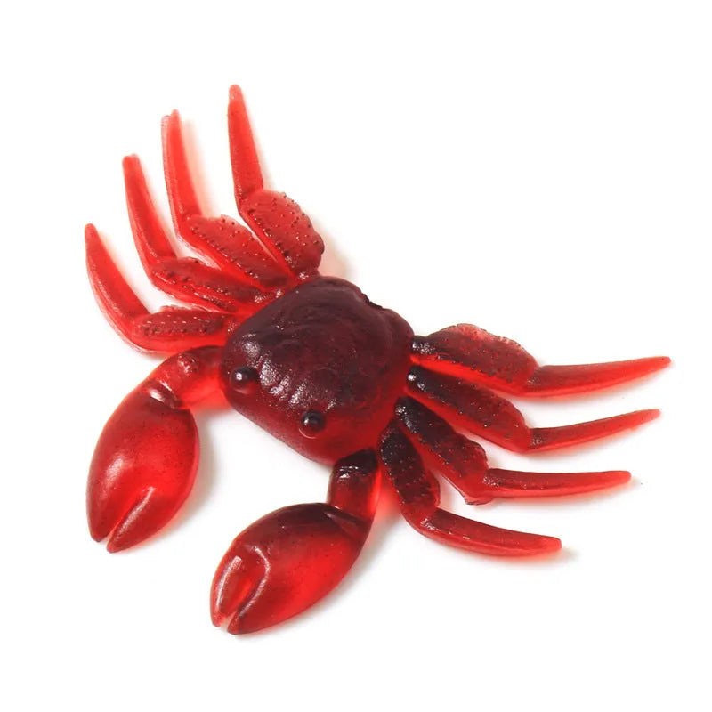 8CM PVC crab fishing lure in red or brown crab design for saltwater fishing
