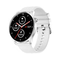 Smart watch with 1.3-inch screen displaying heart rate monitoring interface on silicone wristband