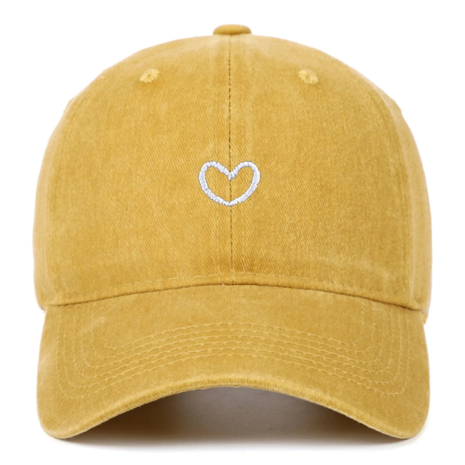 Cotton baseball cap with embroidered small love motif in adjustable size