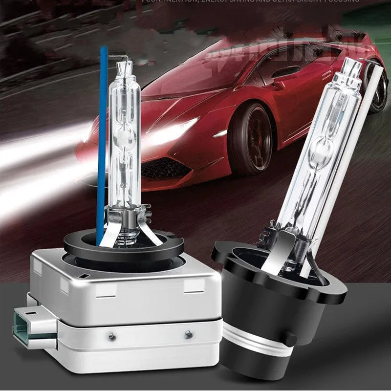 Automotive Xenon bulb lens lamp with aluminium alloy shell showing D1S and D1R specifications