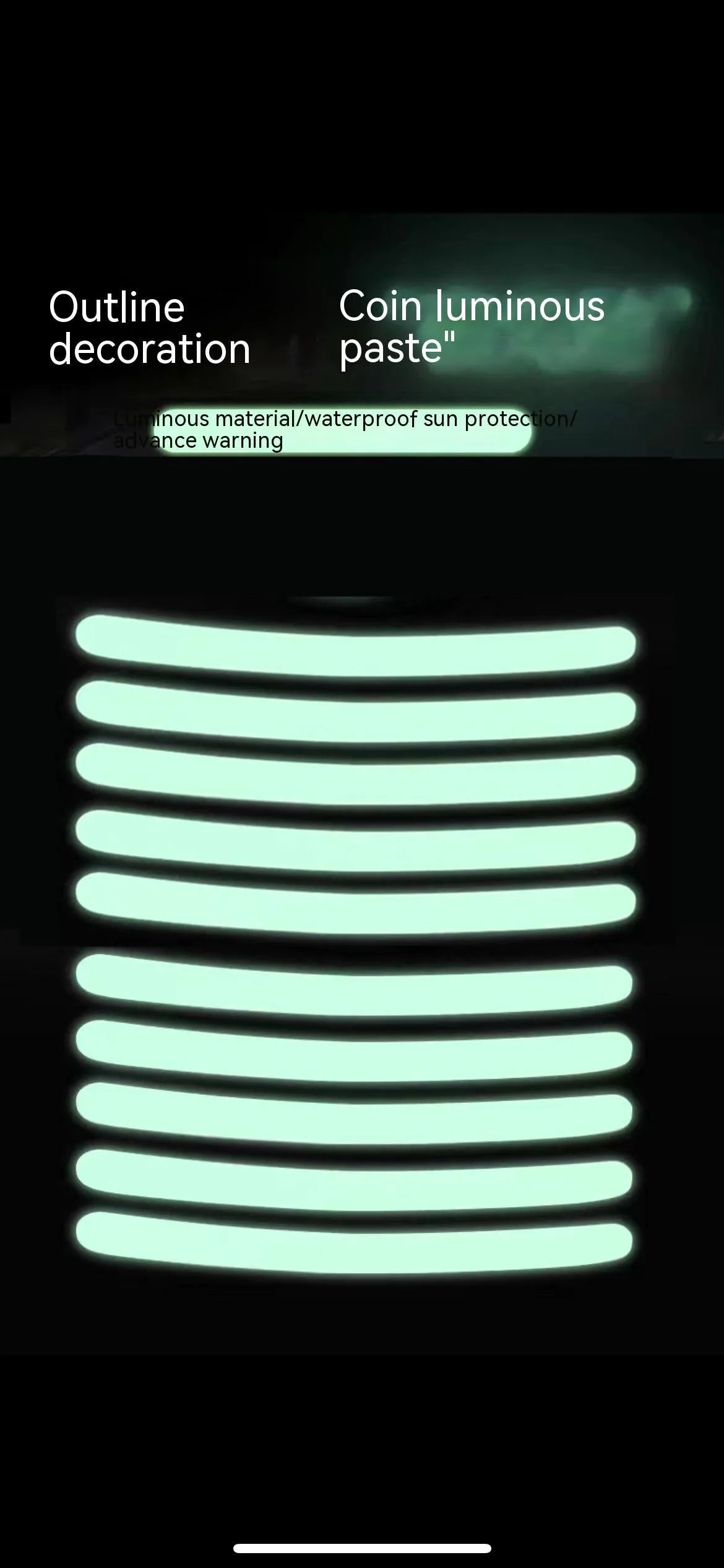 Pack of 20 arc-shaped reflective PVC stickers for car wheel hubs in various colour options