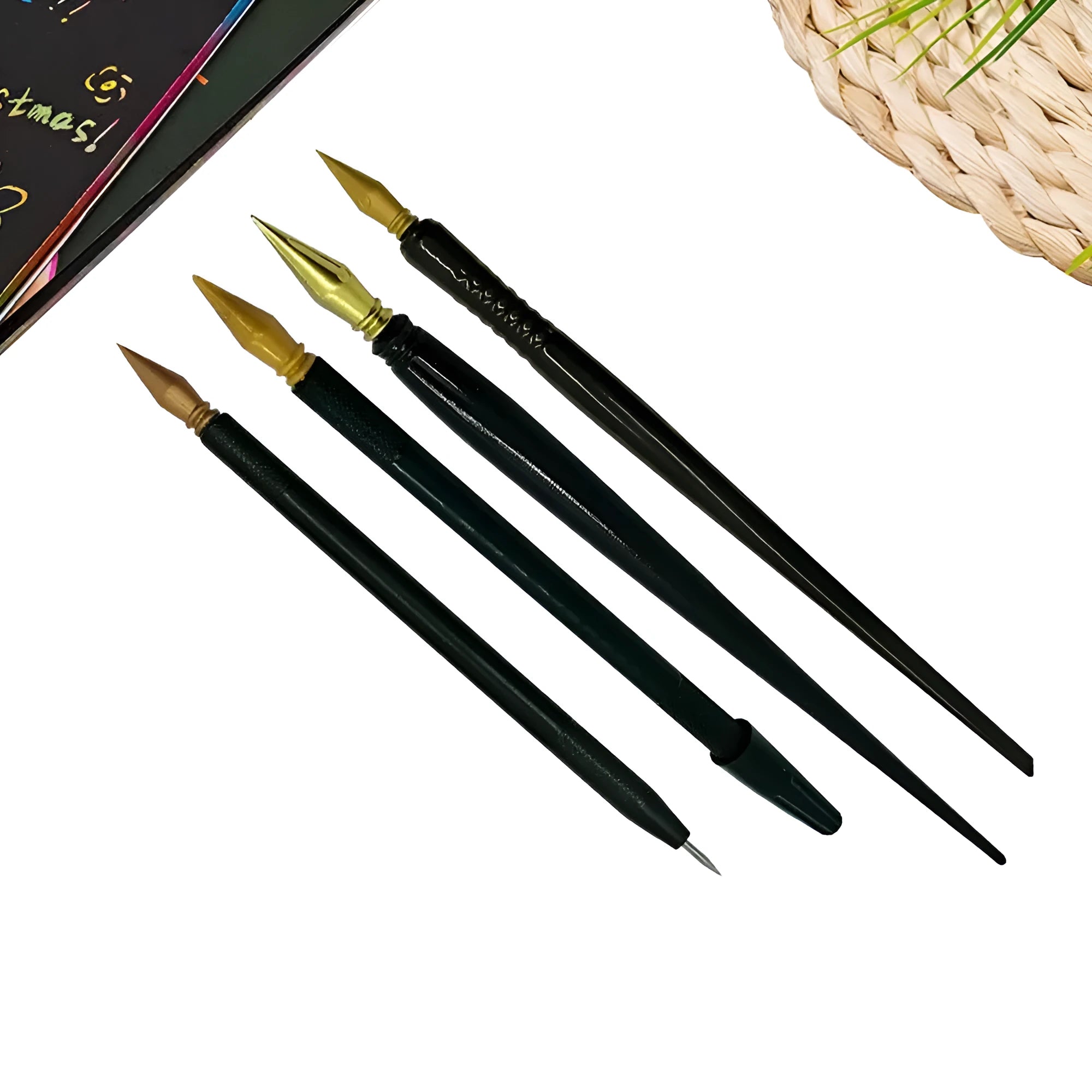 Scratch art pen with plastic PS construction for children's drawing activities