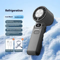 Foldable USB rechargeable handheld fan with refrigeration ice compress in Magic Purple finish