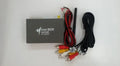 Black car mirror link box Wi-Fi converter with power cable, antenna, AV cable, and manual for smartphone car entertainment