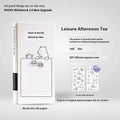 Small white plaid grid notebook with paper cover and decorative stickers