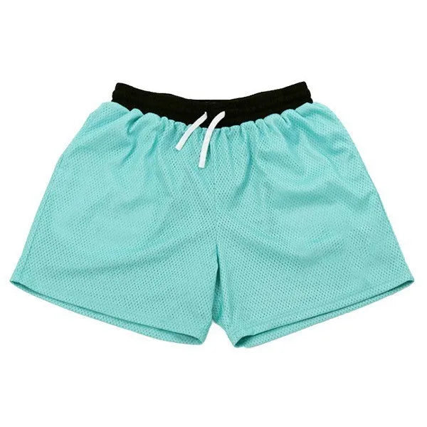 Men's solid colour mesh shorts for running and fitness training in quick-dry chemical fibre fabric