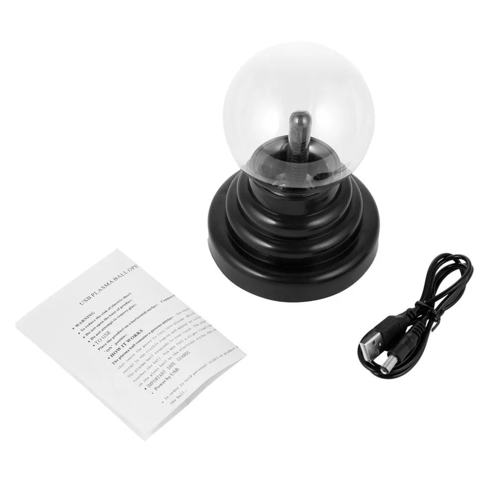 Colourful anti-radiation magic ball light with 7.62cm glass sphere on ABS base