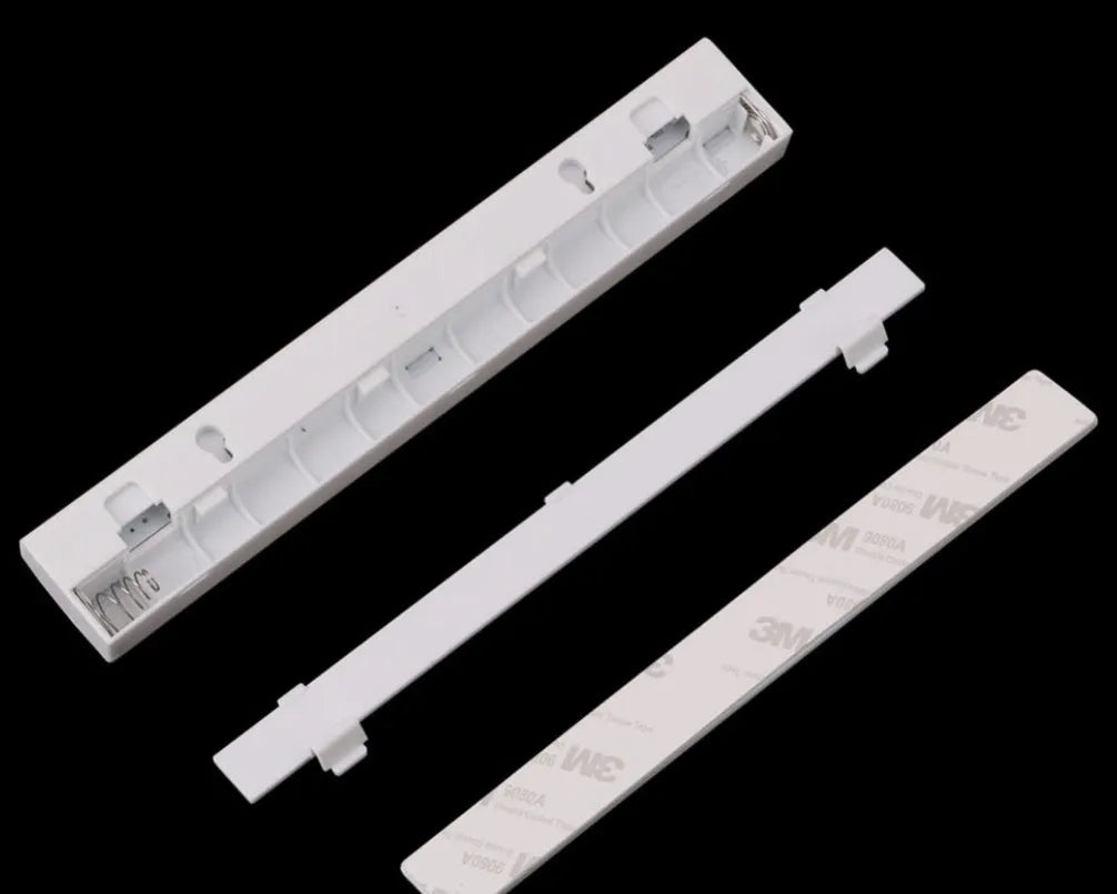 Silver aluminium USB rechargeable LED strip light with magnetic back for wardrobes.
