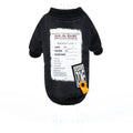 Printed cotton dog clothes winter casual black colour pet clothing for small medium dogs