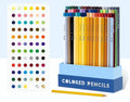 Boxed set of soft core colouring pencils in 72 or 126 colours with basswood casings for art students