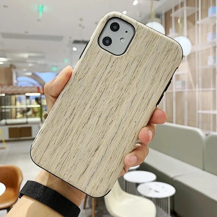 Natural wooden back cover case for iPhone made from solid bamboo or rosewood.