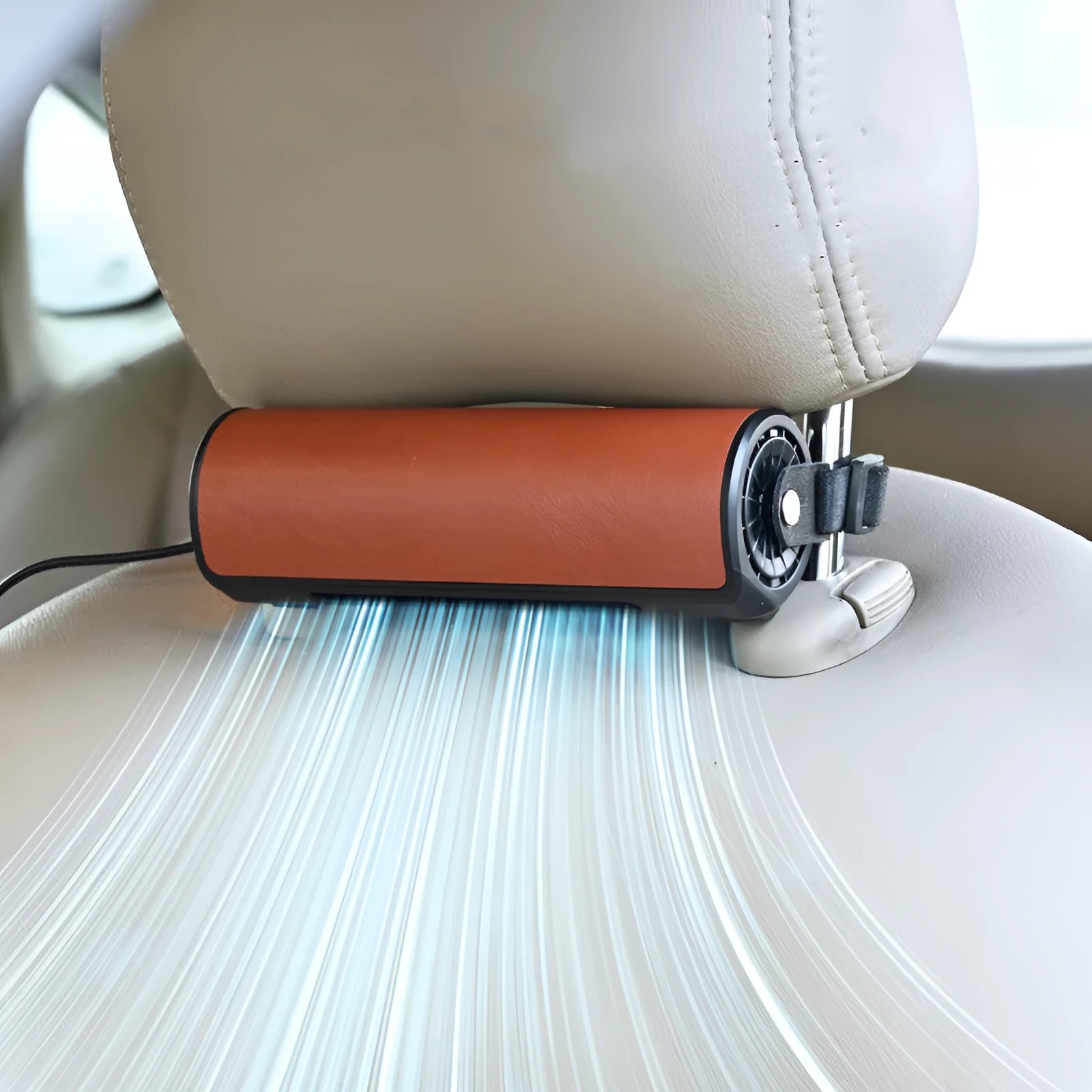 USB cable and compact black fan host for car rear seat cooling