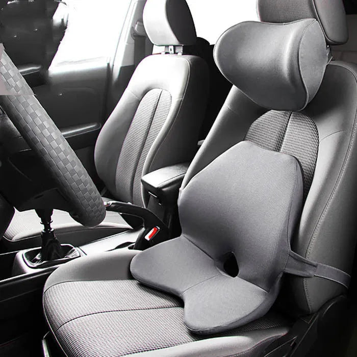 Memory cotton car waist pad for lumbar support in neutral colour options