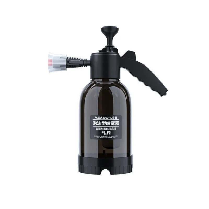 Black 2L foam watering can handheld sprayer with switch lock and aluminium oxide tie rod