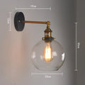 20cm retro round ball glass wall lamp with transparent amber smoke grey colour options