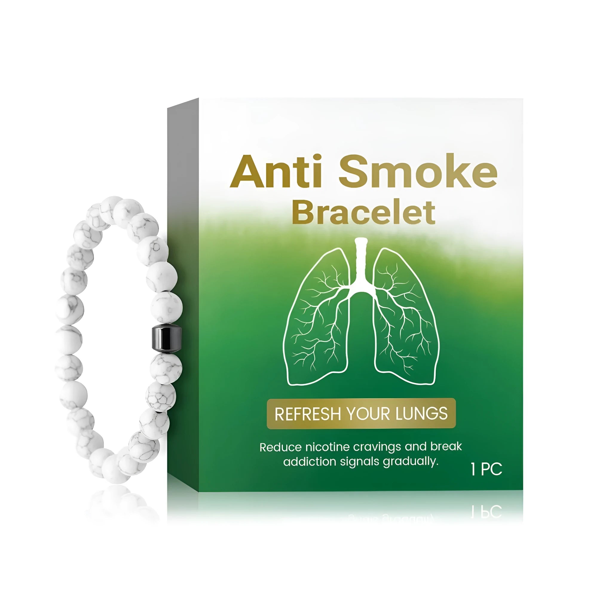 Women's synthetic turquoise smoke prevention bracelet with blue stone appearance