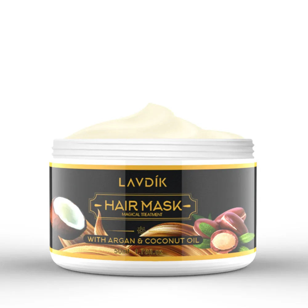 Nourishing hair mask conditioner in 50ml tube with floral fragrance for deep repair and frizz control