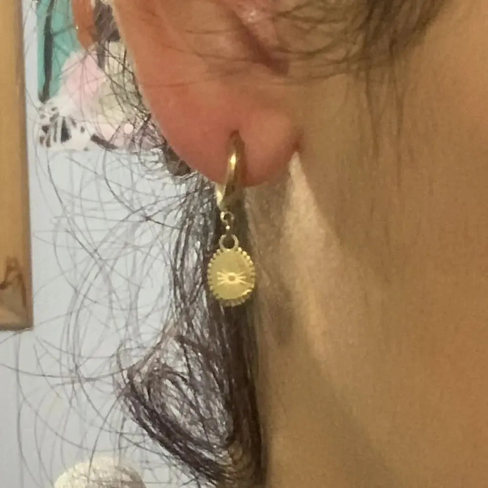 Stainless steel geometric earrings with ellipse design in XY-EH005 colour for women's fashion