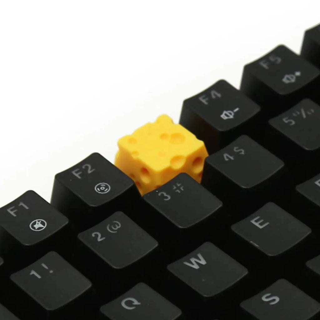 Yellow resin cheese keycap for mechanical keyboards with MX stem compatibility