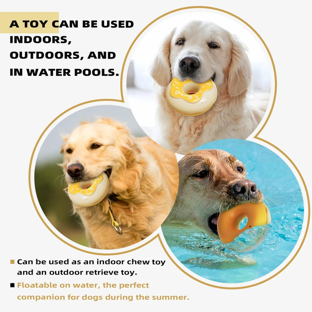 Molar-textured donut dog toy in TPR with sound feature