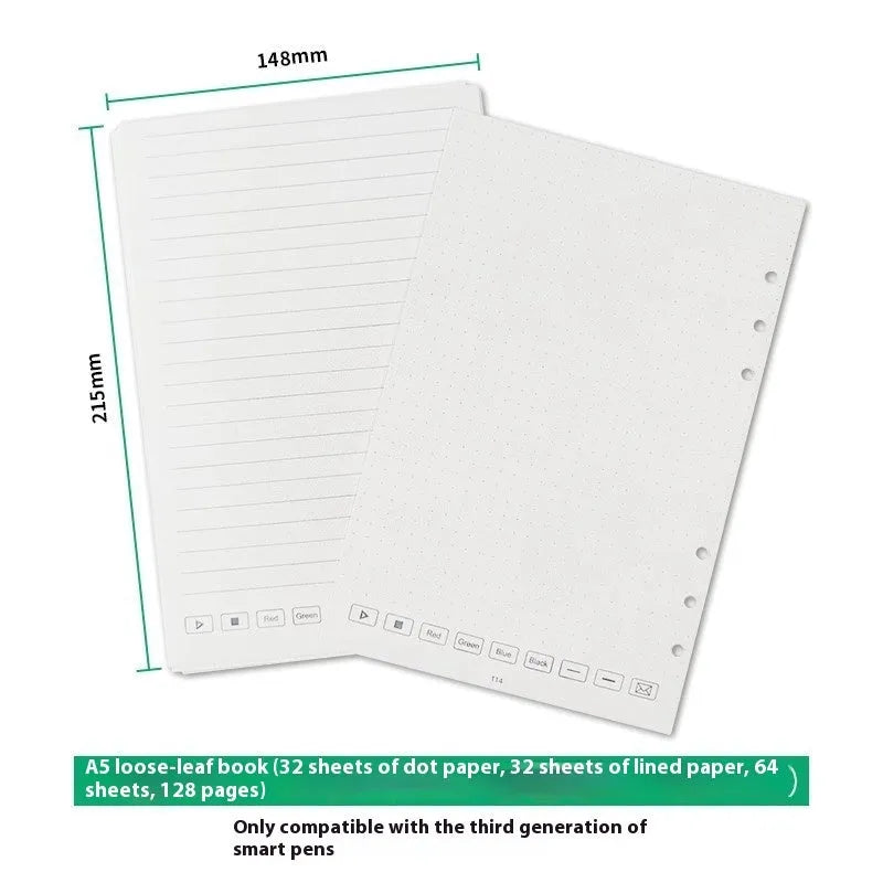 6-hole spiral notebook replacement cores with 64 pages Zodiac Forest Paper and three pen refill types