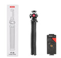 Black FT-01 octopus phone tripod with aluminium legs and clip for mobile devices