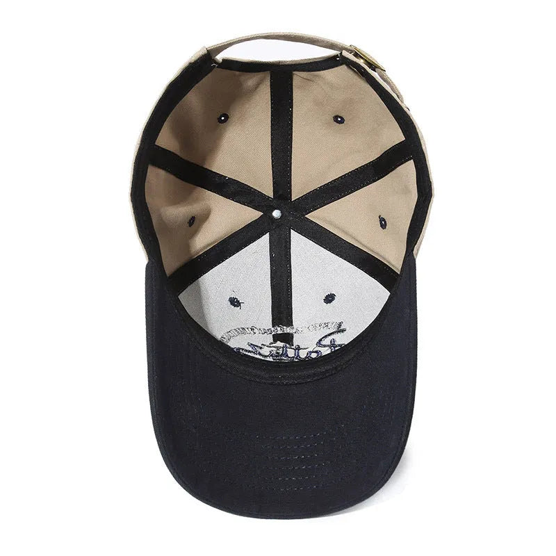 Cotton dome style adjustable hat with sunshade protection in black, white, khaki, dark blue, burgundy, pink