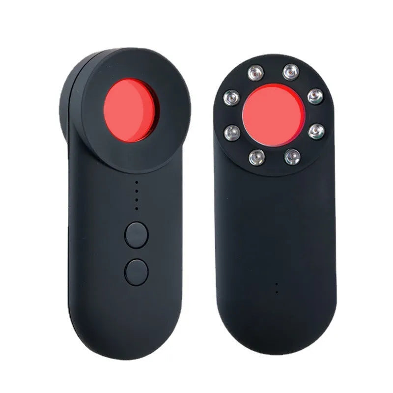 Black portable GPS detector and hidden camera finder unit on a white background