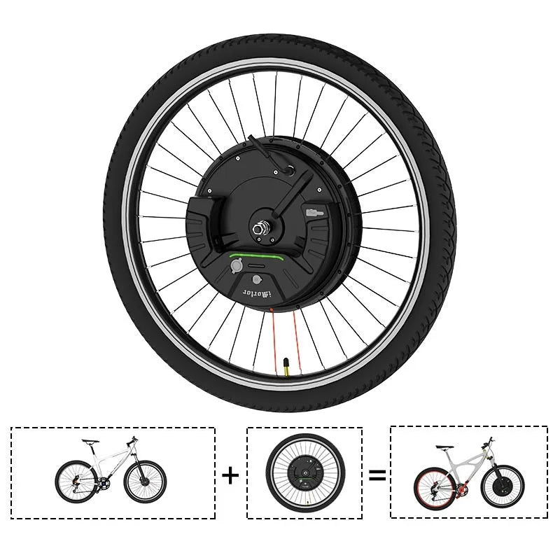 Third generation intelligent micro-power bicycle hub motor wheel for mountain bike electric conversion in black