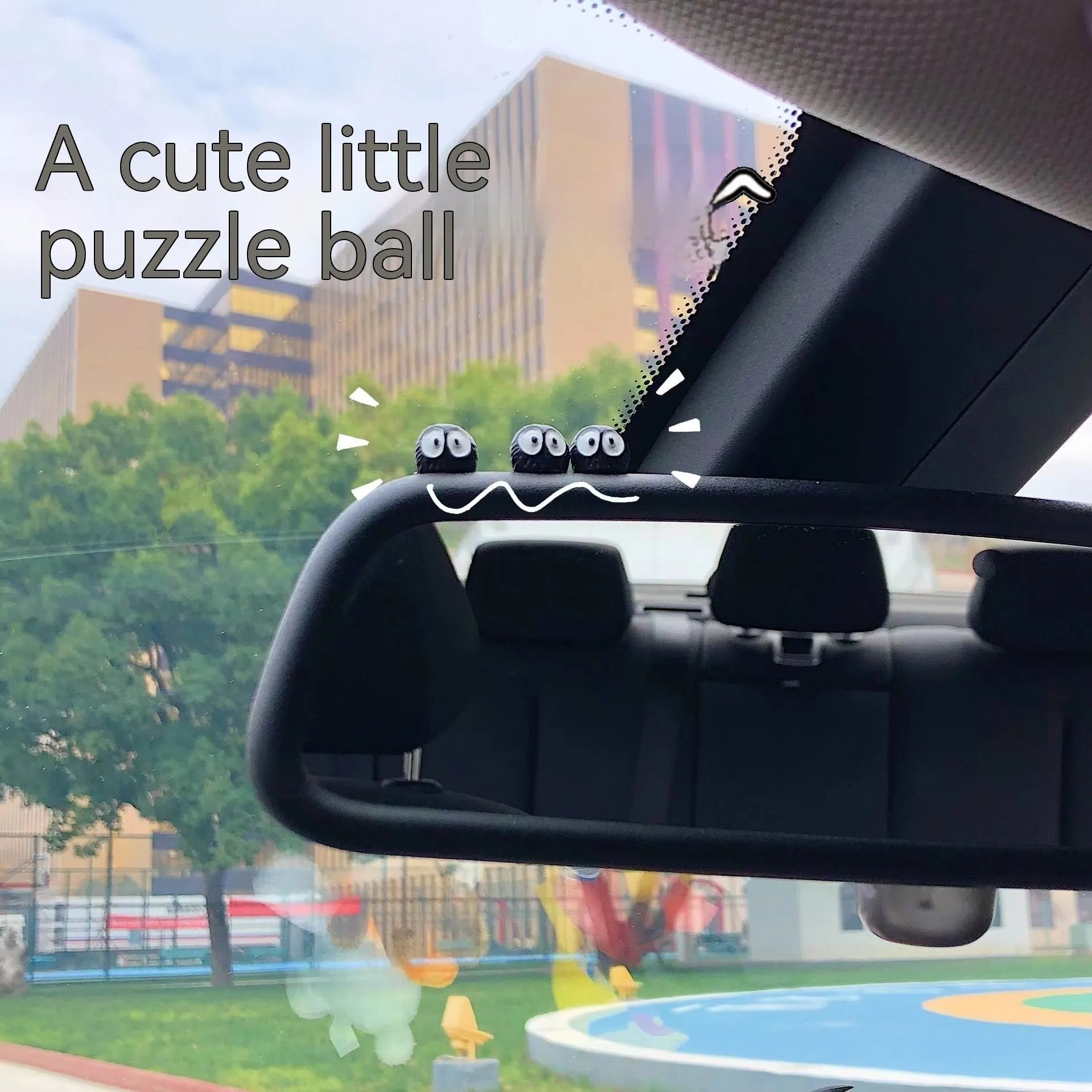 Black cartoon briquette car decorations made from resin with traceless mounting tape