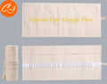 Canvas pencil wrap roll up case with elastic bands for 12-72 slots, shown in natural colour