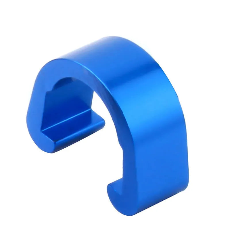 Pack of 10 small aluminium alloy C-buckles in assorted colours on a white background.