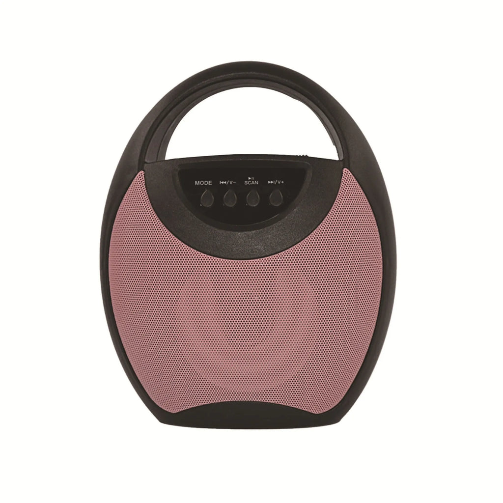 Portable Bluetooth speaker in black, blue or pink with USB port and SD card slot