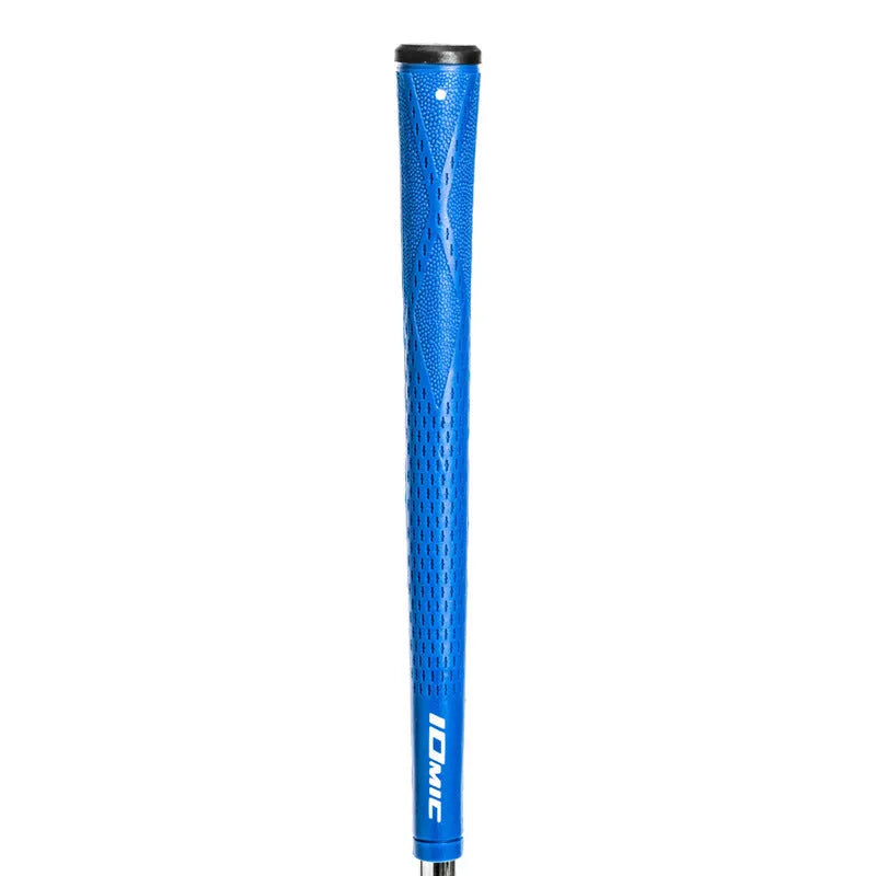 TPE material golf club grip shown in various colours including pink, red, blue, and black combinations.